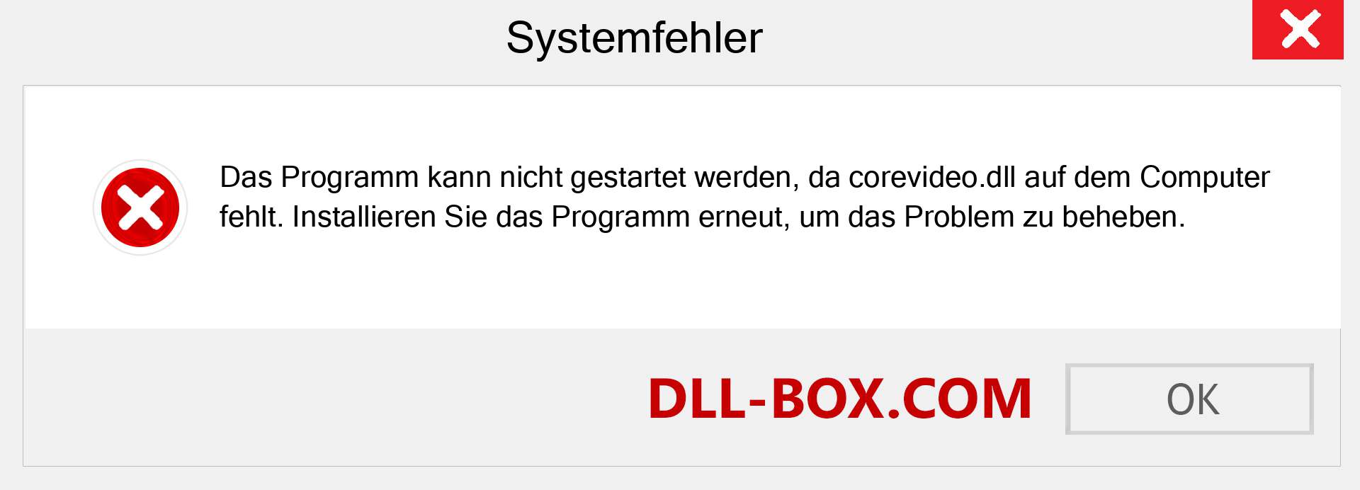 corevideo.dll-Datei fehlt?. Download für Windows 7, 8, 10 - Fix corevideo dll Missing Error unter Windows, Fotos, Bildern