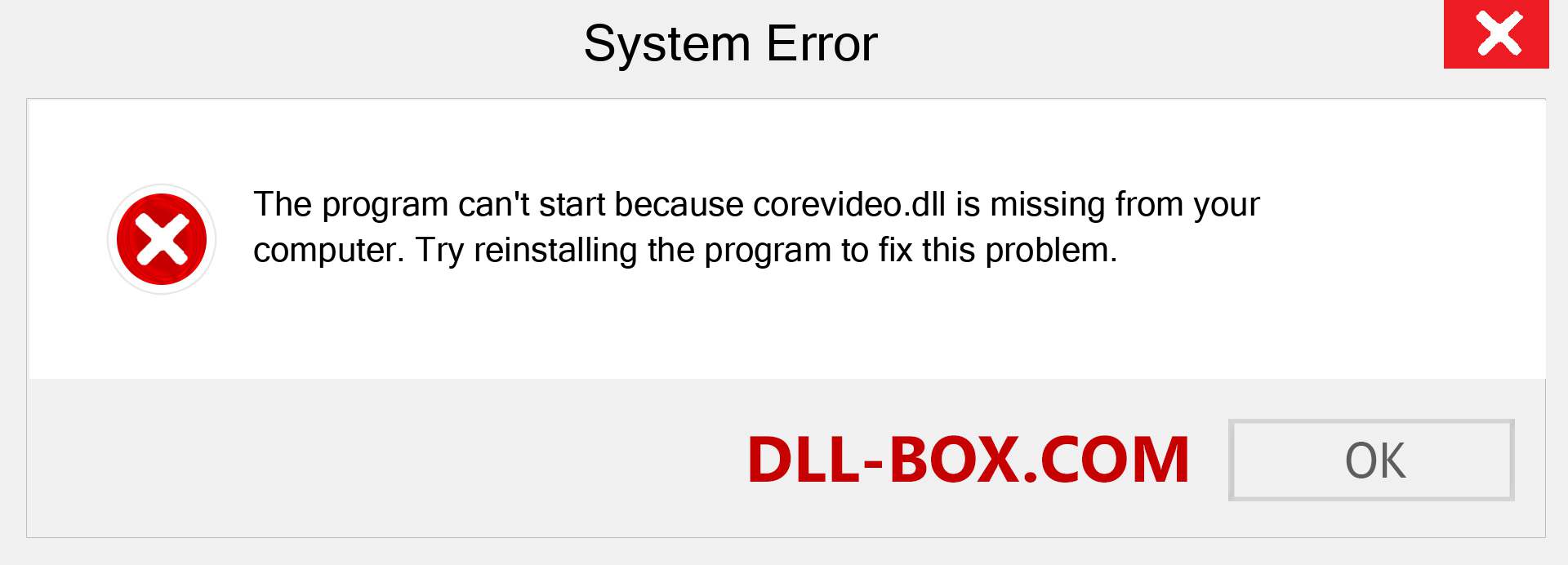  corevideo.dll file is missing?. Download for Windows 7, 8, 10 - Fix  corevideo dll Missing Error on Windows, photos, images